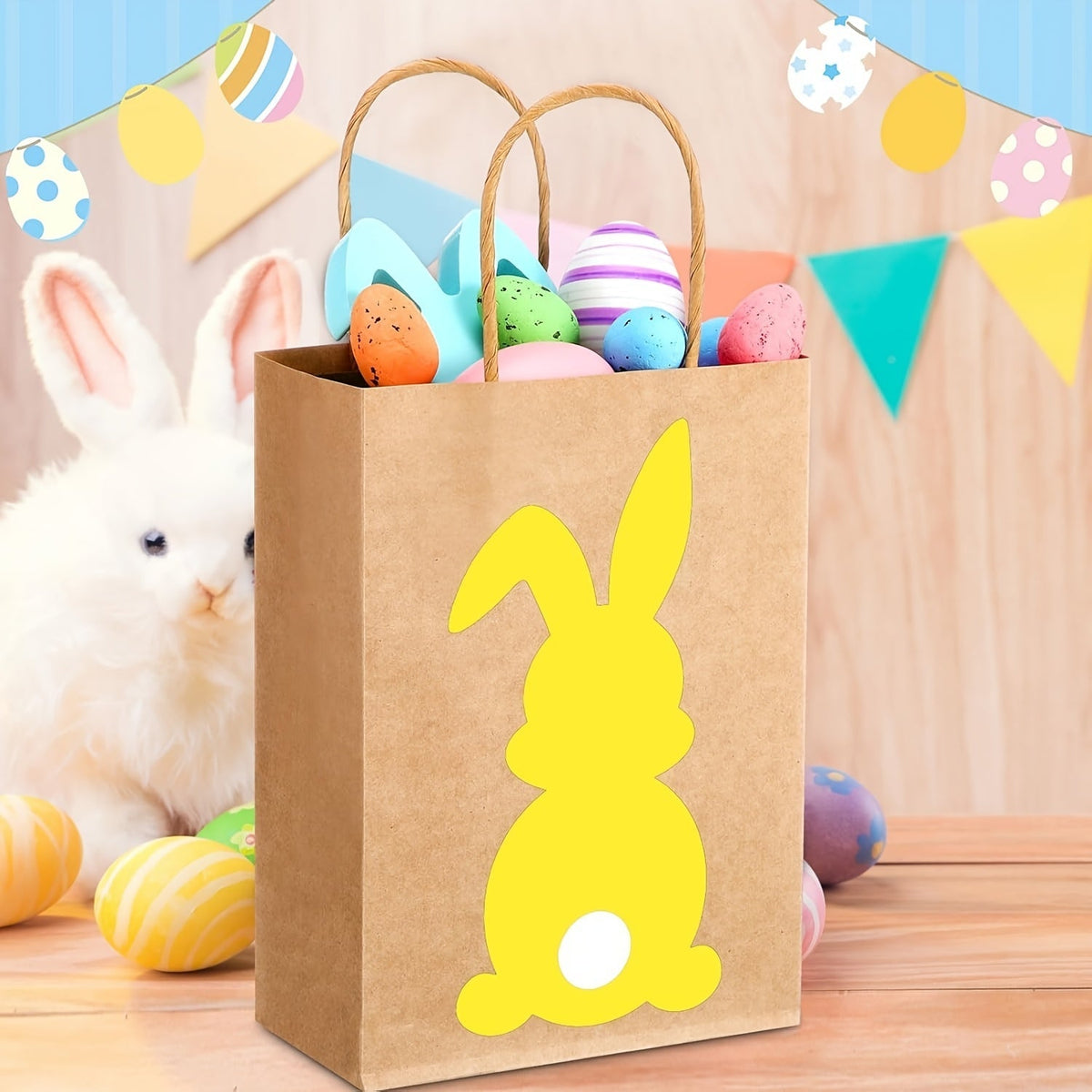 Easter Bunny Kraft Paper Gift Bags (24-Pack)