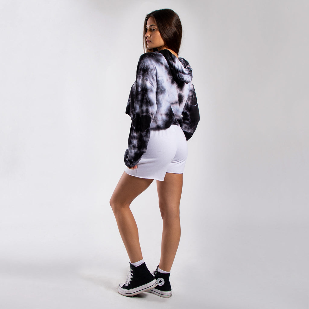 6036TD - CLOSEOUT Women's Cropped Tie Dye Hoodie