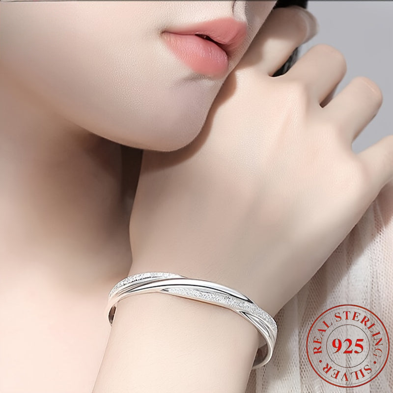 925 Sterling Silver Interlaced Boho Bracelet – Elegant Women's Fashion Jewelry