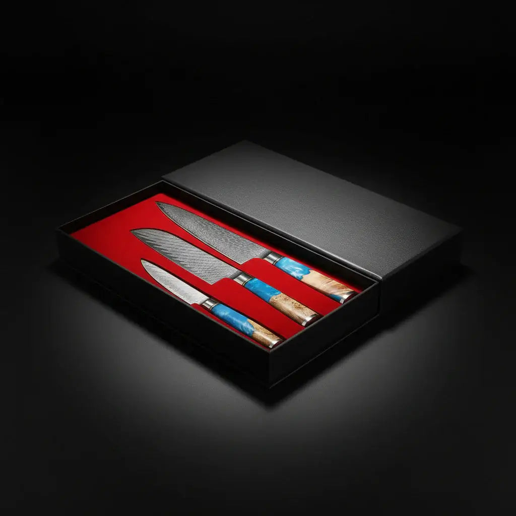 67 Layer Damascus Kitchen Knife Set Knives with Wooden Handle