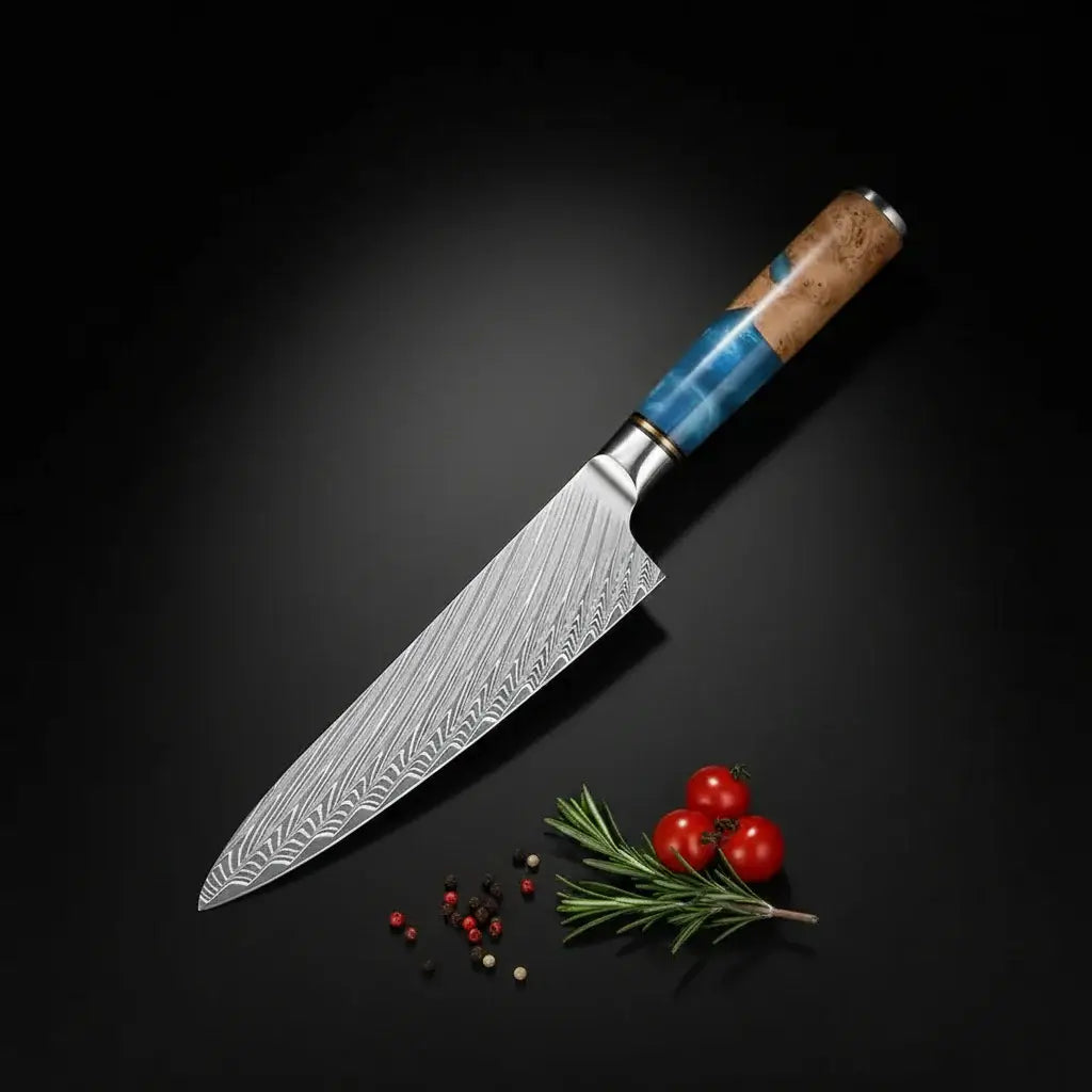 67 Layer Damascus Kitchen Knife Set Knives with Wooden Handle