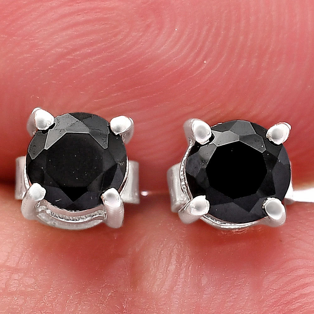 925 Sterling Silver Round Gemstone Stud Earrings – Birthstone Jewelry DGE1073 E-1017