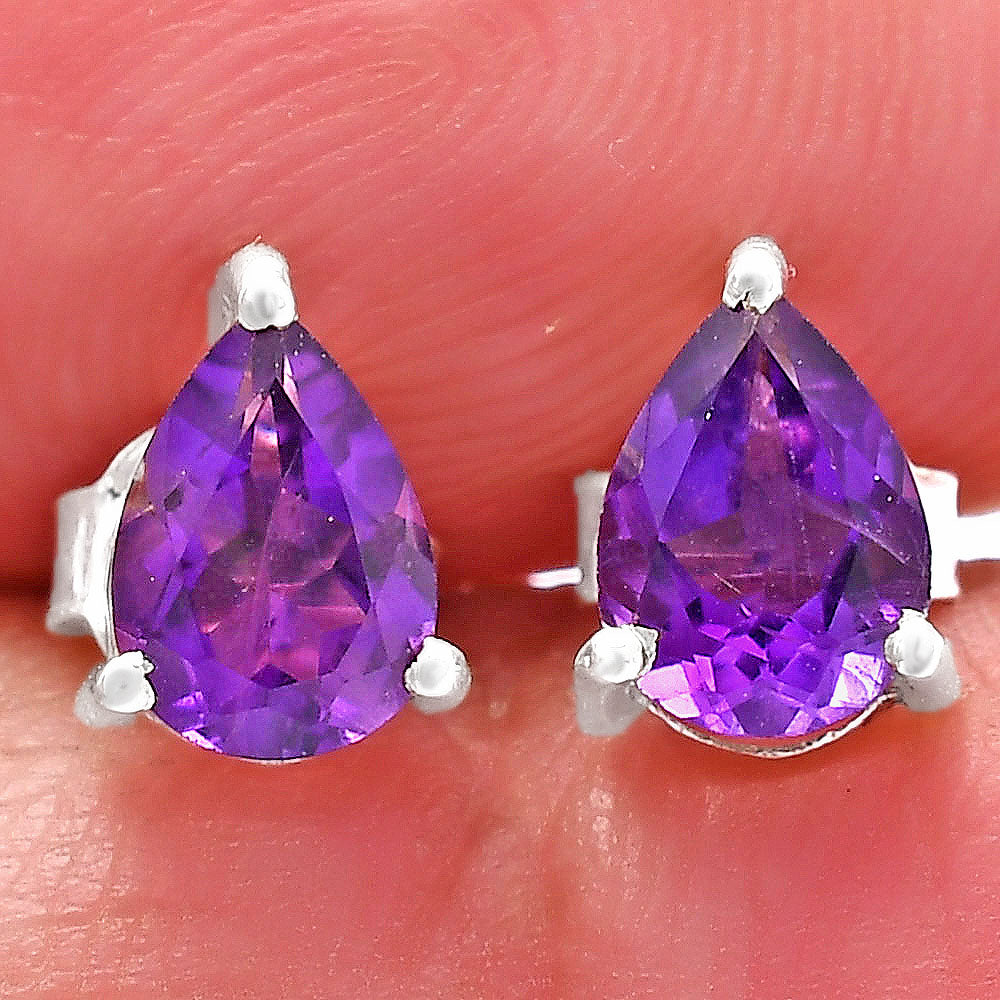 925 Sterling Silver Pear Gemstone Stud Earrings – Birthstone Jewelry DGE1074 E-1017