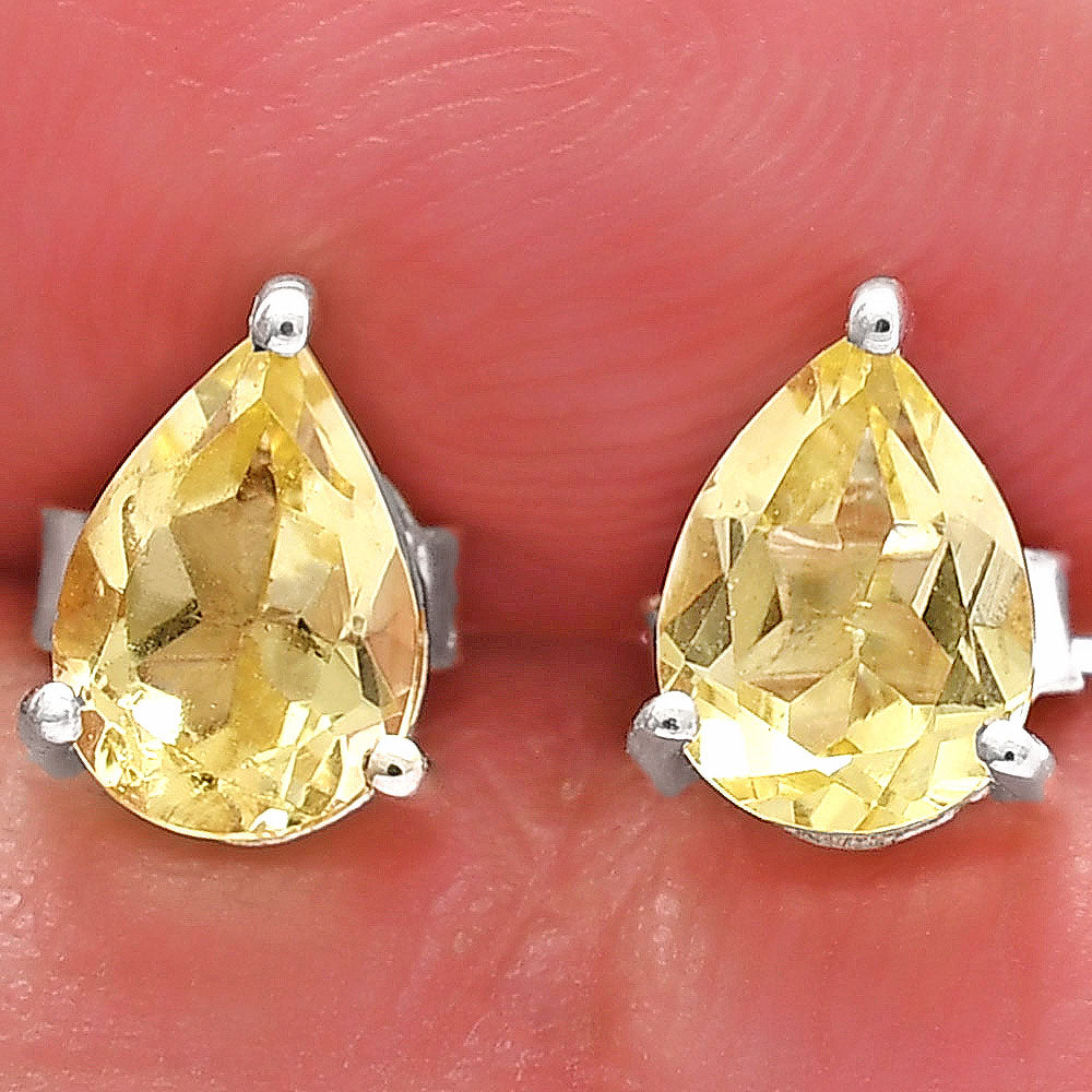 925 Sterling Silver Pear Gemstone Stud Earrings – Birthstone Jewelry DGE1074 E-1017