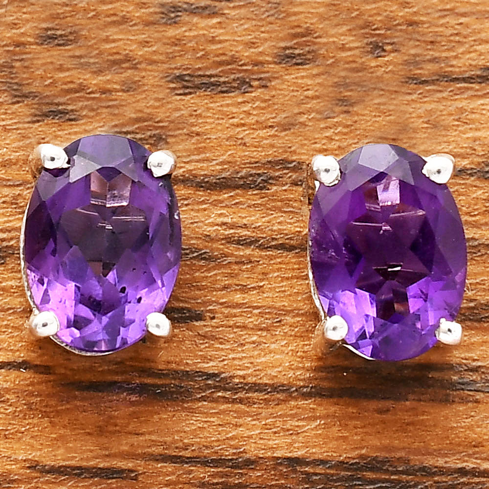925 Sterling Silver Oval Gemstone Stud Earrings – Birthstone Jewelry DGE1075 E-1017