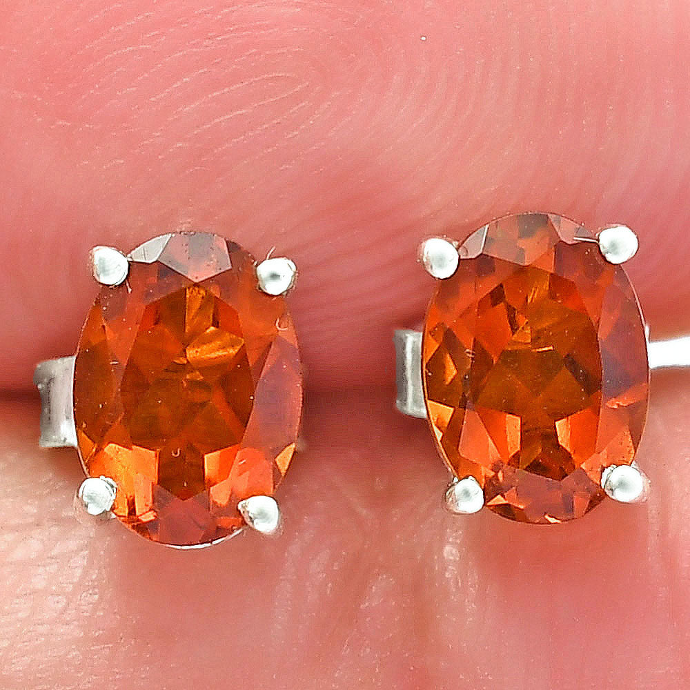 925 Sterling Silver Oval Gemstone Stud Earrings – Birthstone Jewelry DGE1075 E-1017