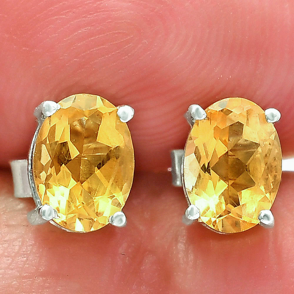 925 Sterling Silver Oval Gemstone Stud Earrings – Birthstone Jewelry DGE1075 E-1017