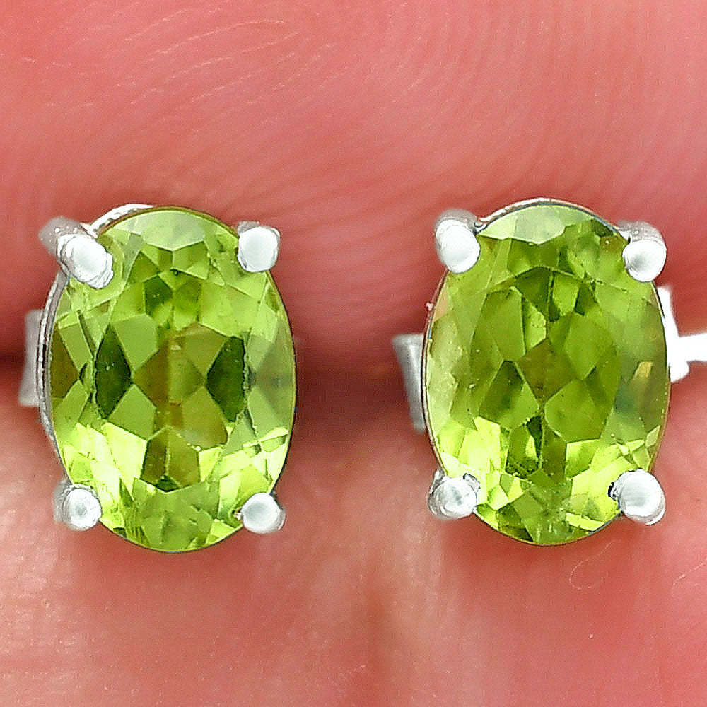 925 Sterling Silver Oval Gemstone Stud Earrings – Birthstone Jewelry DGE1075 E-1017