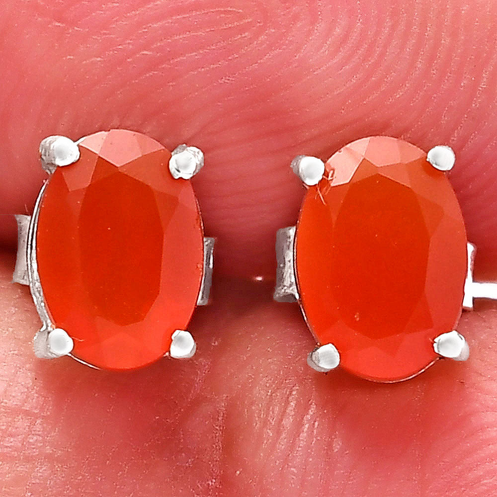 925 Sterling Silver Oval Gemstone Stud Earrings – Birthstone Jewelry DGE1075 E-1017