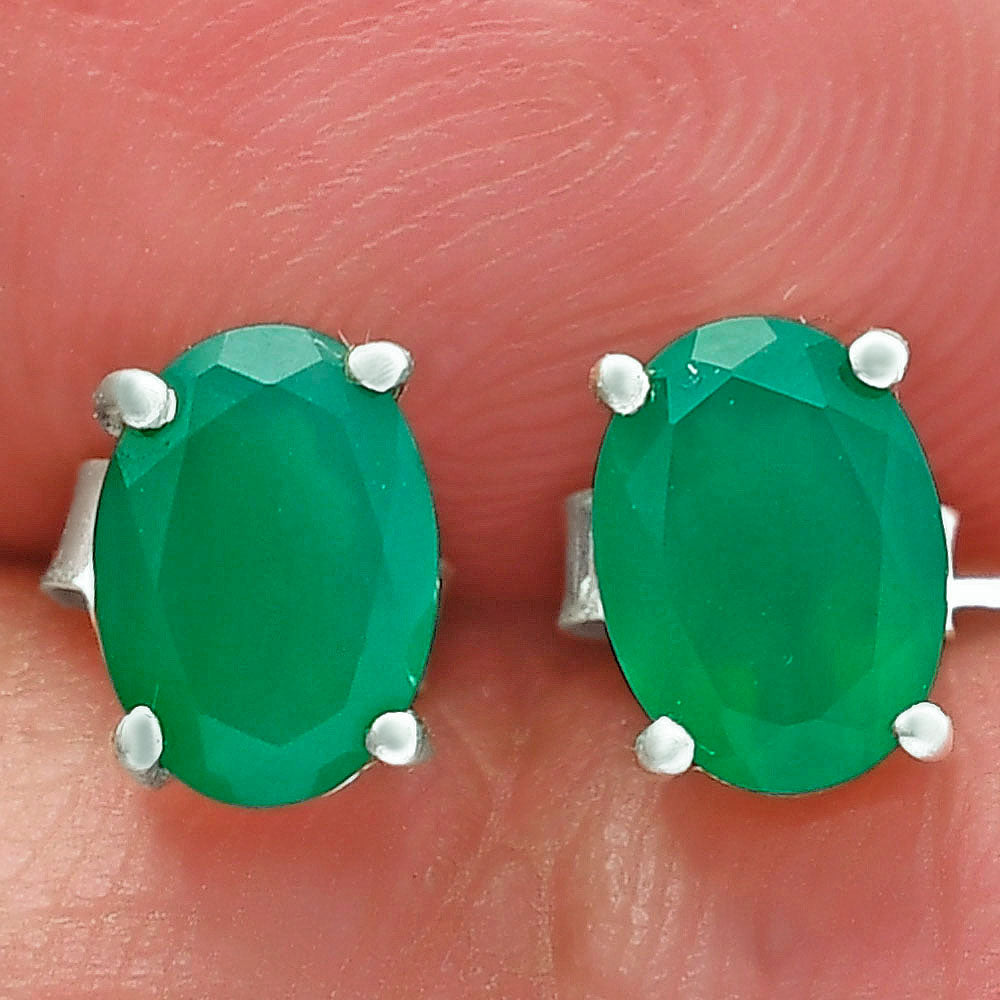 925 Sterling Silver Oval Gemstone Stud Earrings – Birthstone Jewelry DGE1075 E-1017