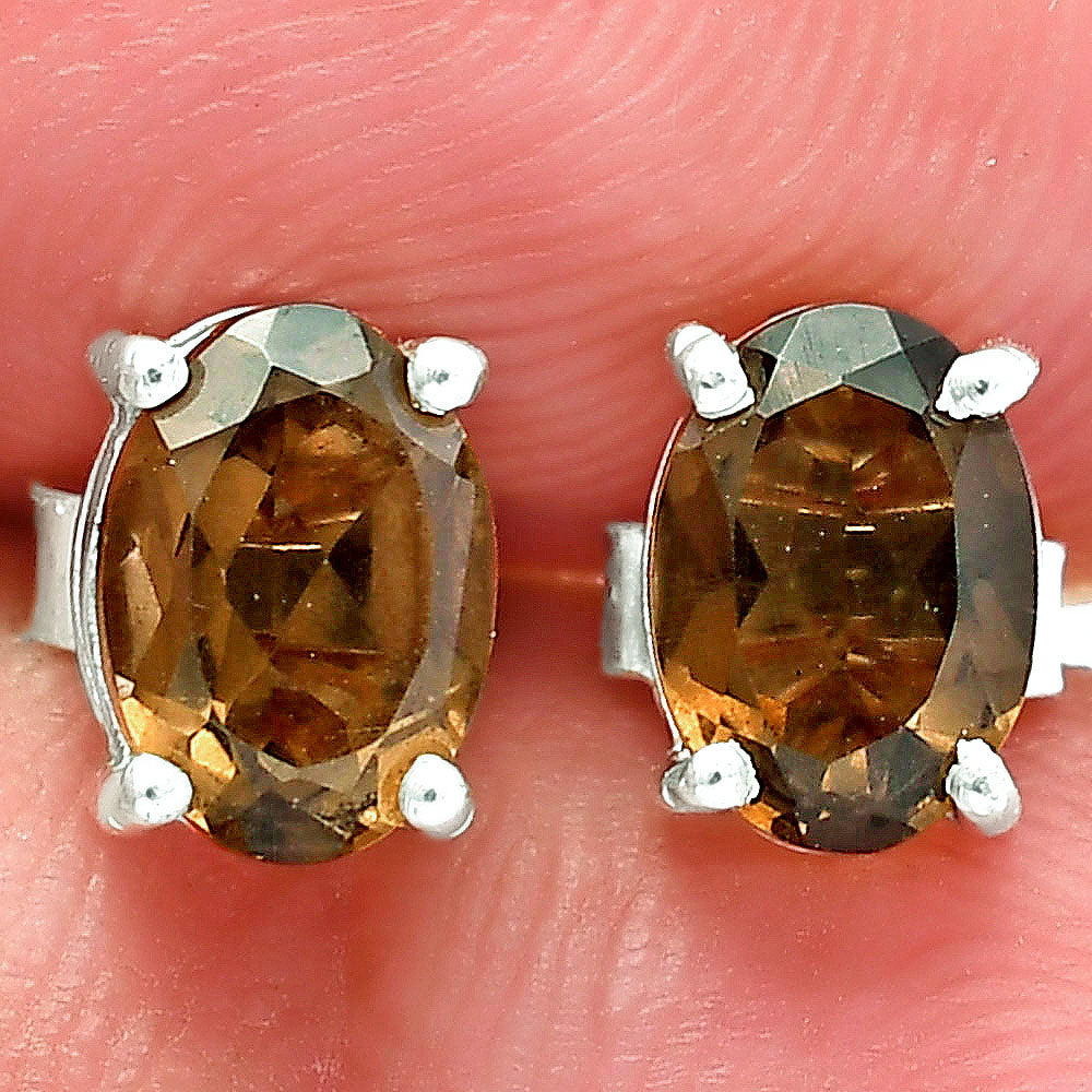 925 Sterling Silver Oval Gemstone Stud Earrings – Birthstone Jewelry DGE1075 E-1017