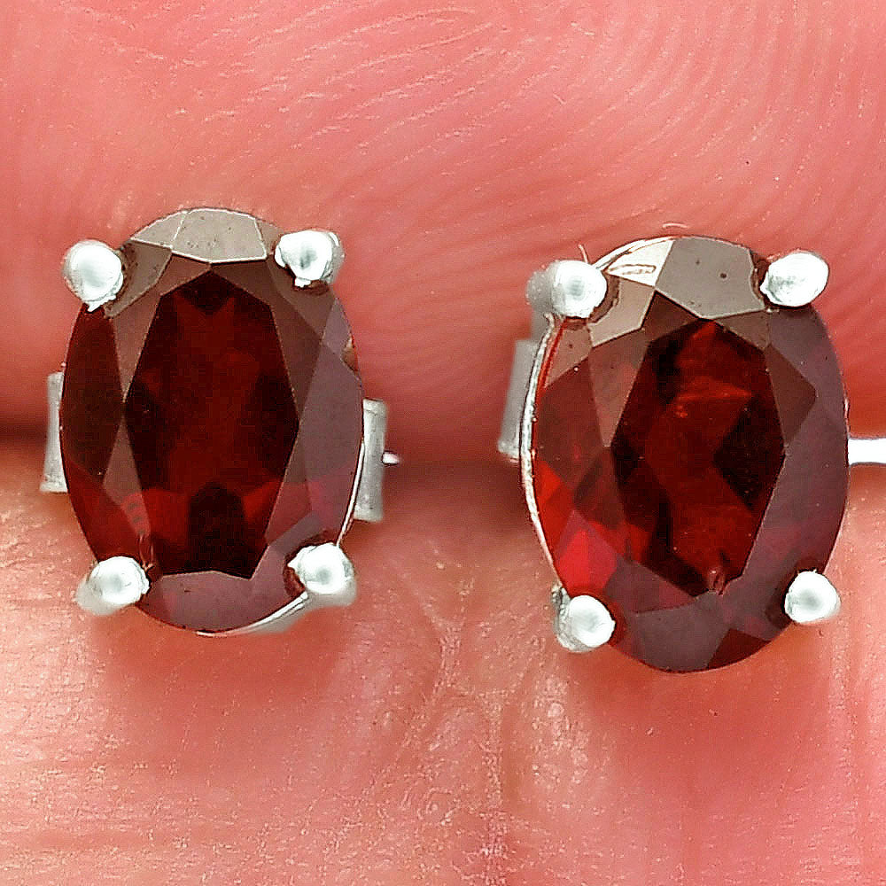 925 Sterling Silver Oval Gemstone Stud Earrings – Birthstone Jewelry DGE1075 E-1017
