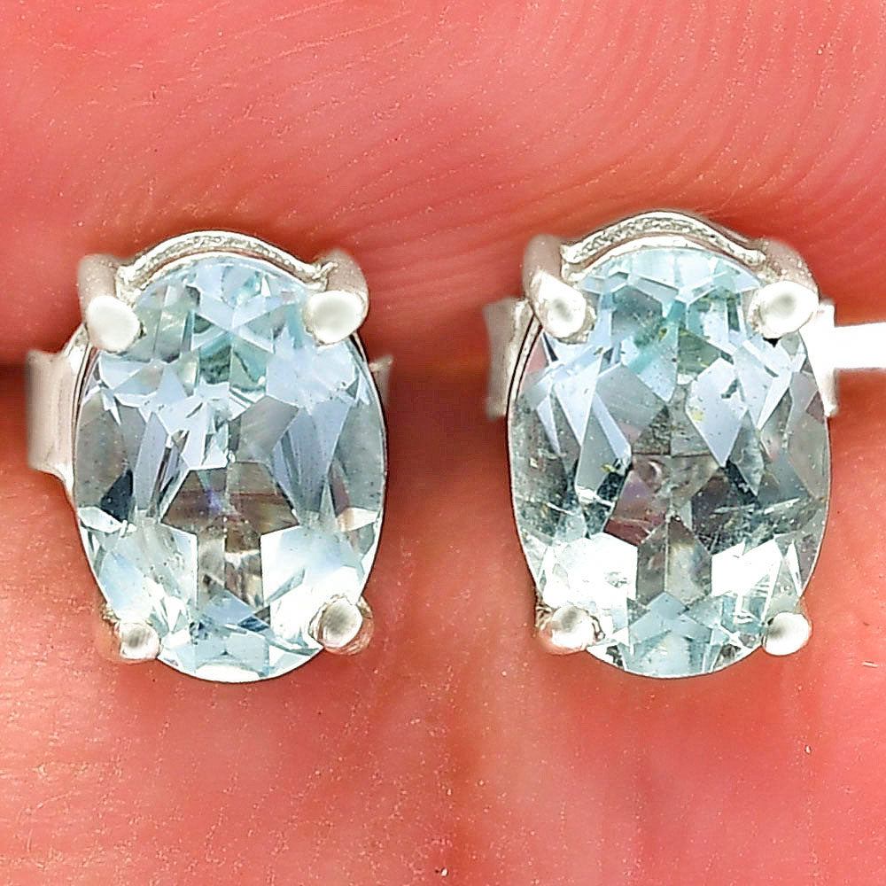 925 Sterling Silver Oval Gemstone Stud Earrings – Birthstone Jewelry DGE1075 E-1017