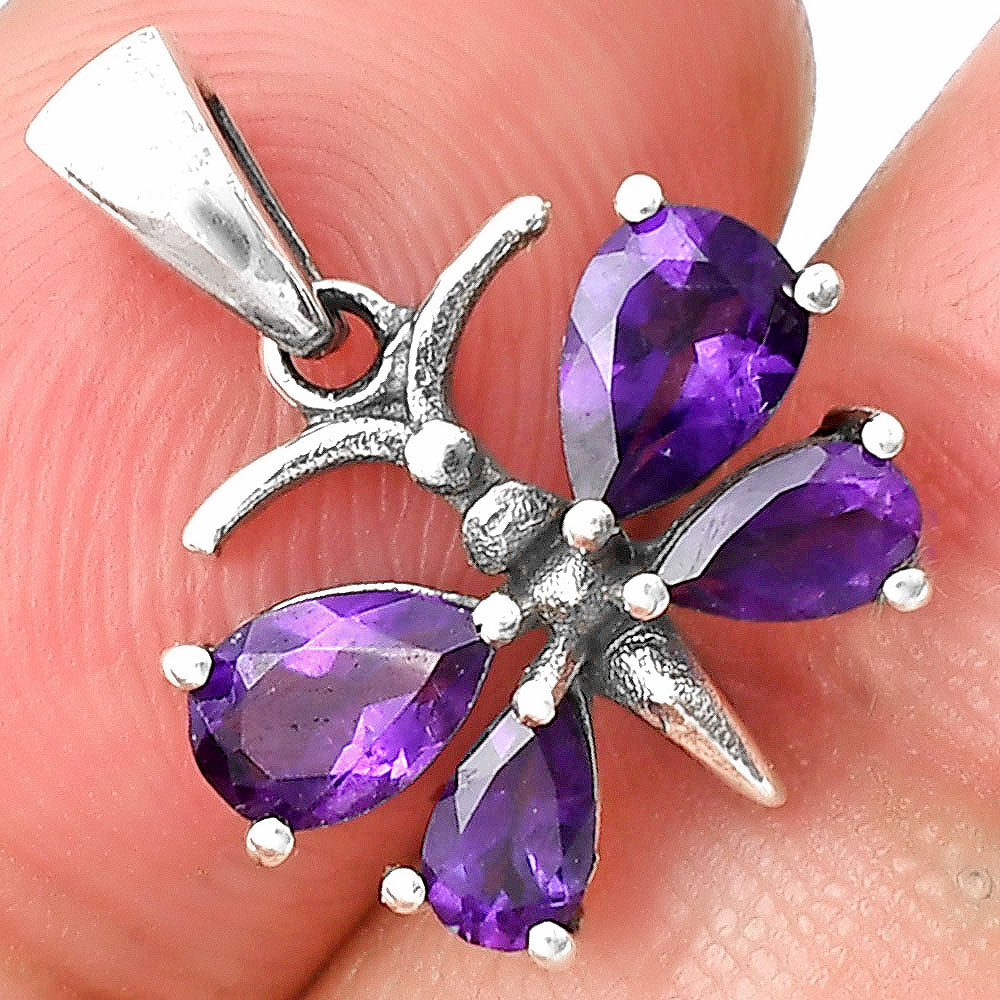 925 Sterling Silver Butterfly Gemstone Pendant Handmade Jewelry Gift DGP1008 P-1117