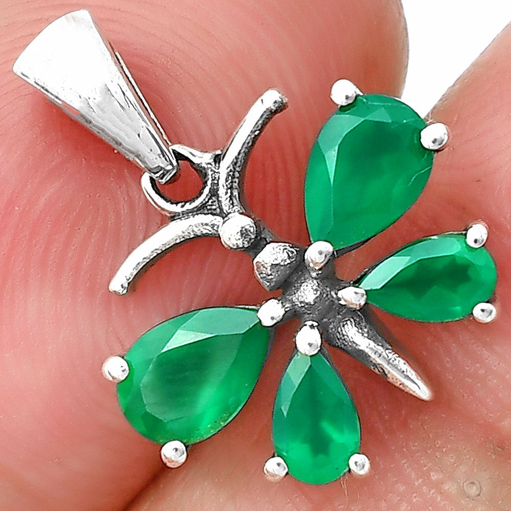 925 Sterling Silver Butterfly Gemstone Pendant Handmade Jewelry Gift DGP1008 P-1117