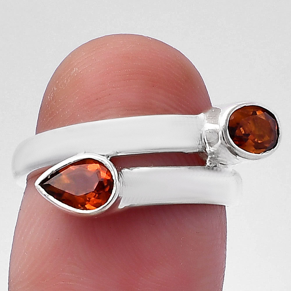 Double Natural Gemstone Ring 925 Sterling Silver Handmade Jewelry DGR1128 R-1190