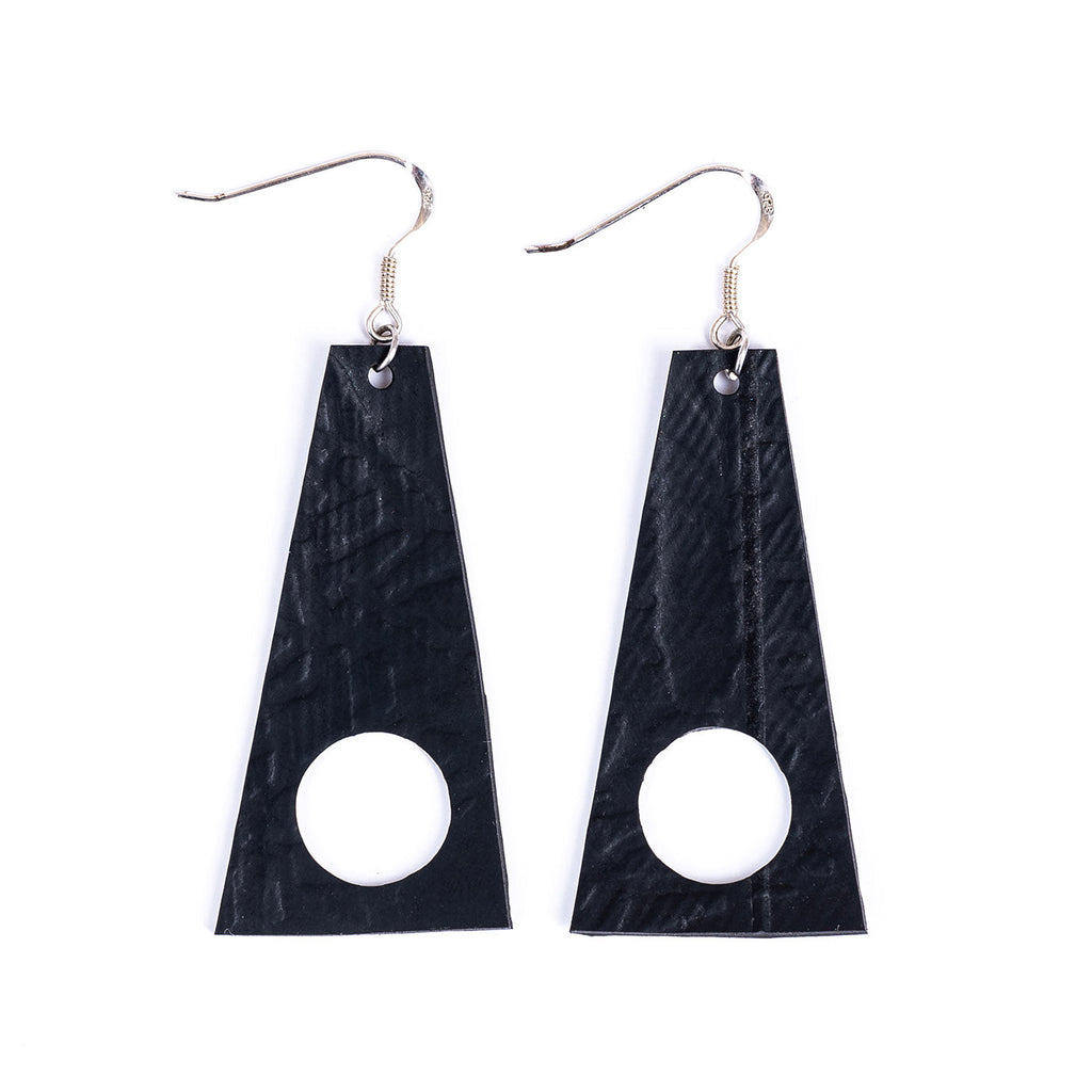 Block Recycled Rubber Earrings