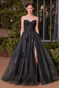 Strapless Layered Tulle Ball Gown
