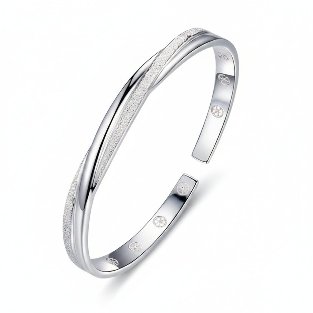 925 Sterling Silver Interlaced Boho Bracelet – Elegant Women's Fashion Jewelry