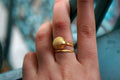Gold Sea Shell Ring, Handmade Nature Jewelry, Organic Beach Band, Eco Gift for Luck & Vitality, Gold or Sterling Silver 925