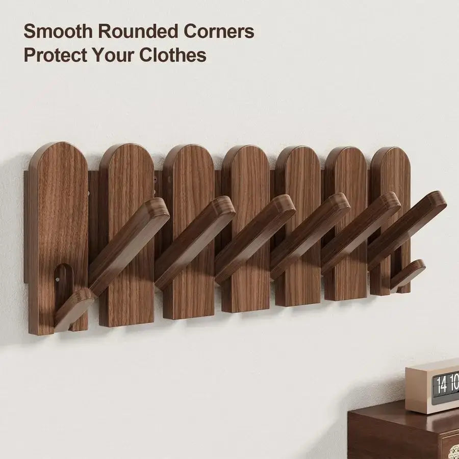 walnut wood wall mounted coat rack Wall Mount,Wall Mounted Coat Rack